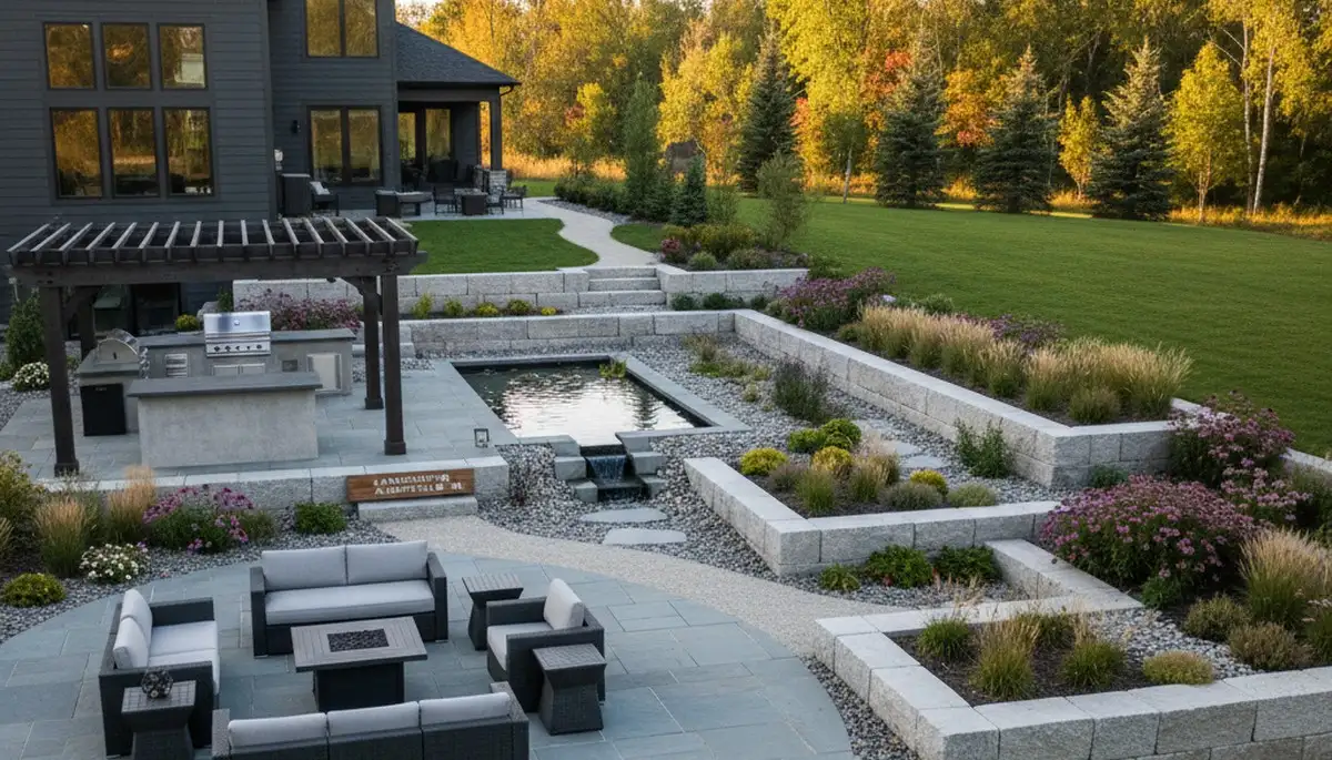 Minneapolis, MN landscaping crew providing professional lawn care service on a residential property