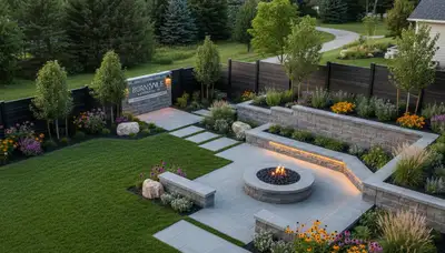 Minneapolis, MN landscaping service team maintaining a healthy, well-kept residential lawn