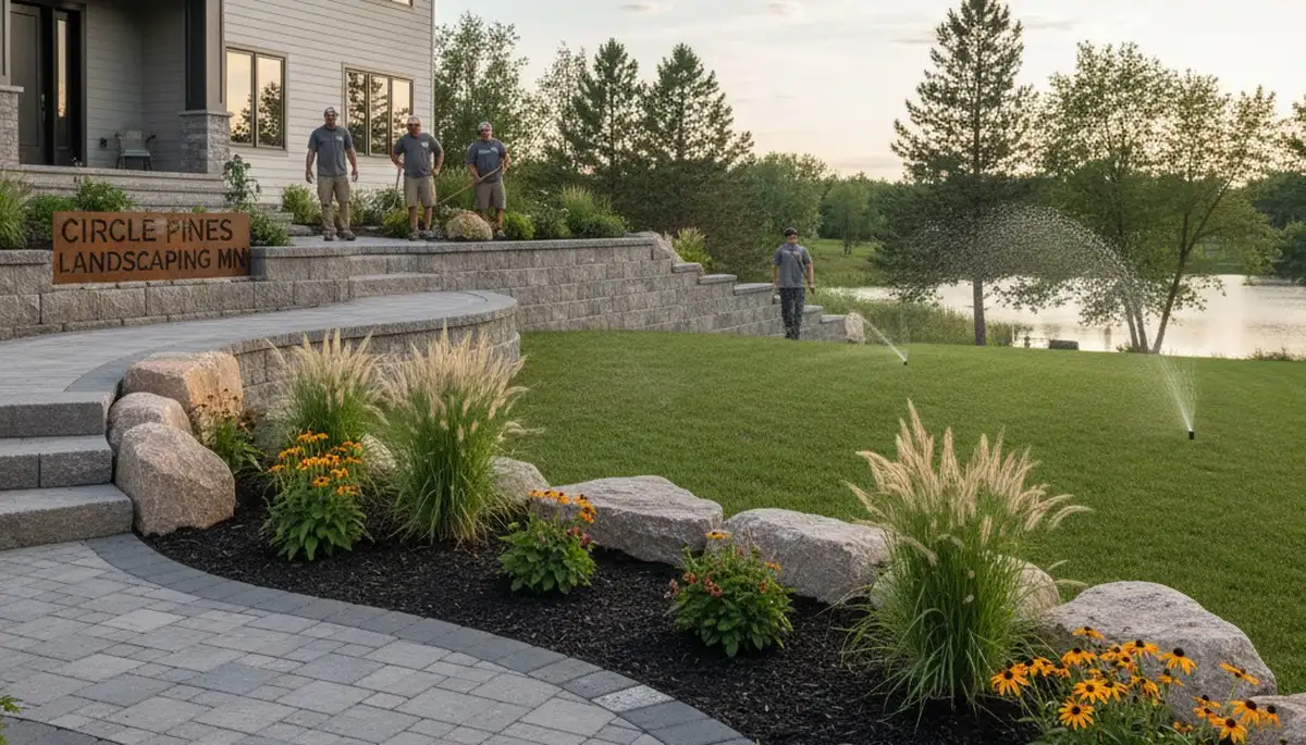 Landscaping team providing lawn care services in Minneapolis, MN