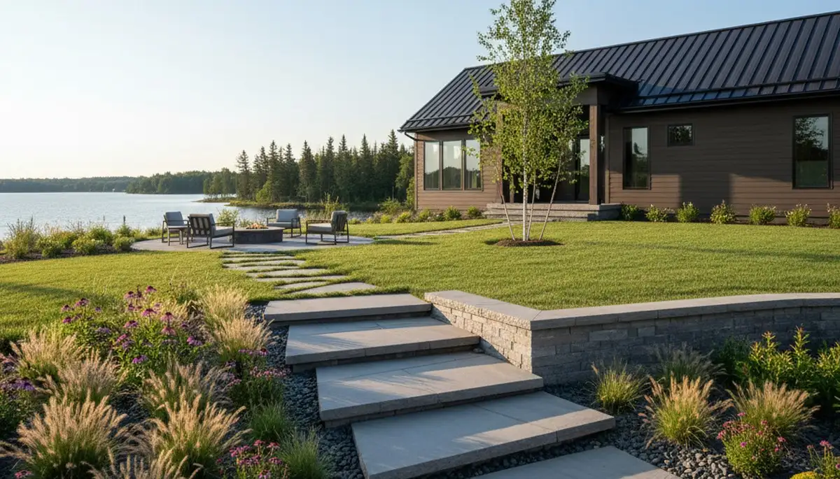 Landscaping crew providing lawn care service in Minneapolis, MN