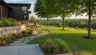 Landscaping crew providing lawn care service in Minneapolis, MN