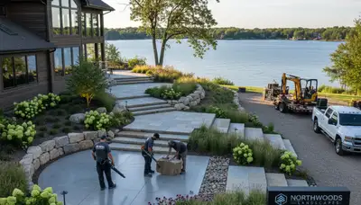 Minneapolis MN landscaping crew providing professional lawn care and yard maintenance services