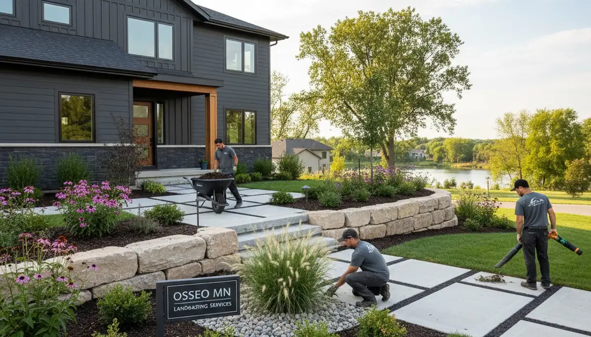 Landscaping crew provides lawn care service in Minneapolis, MN