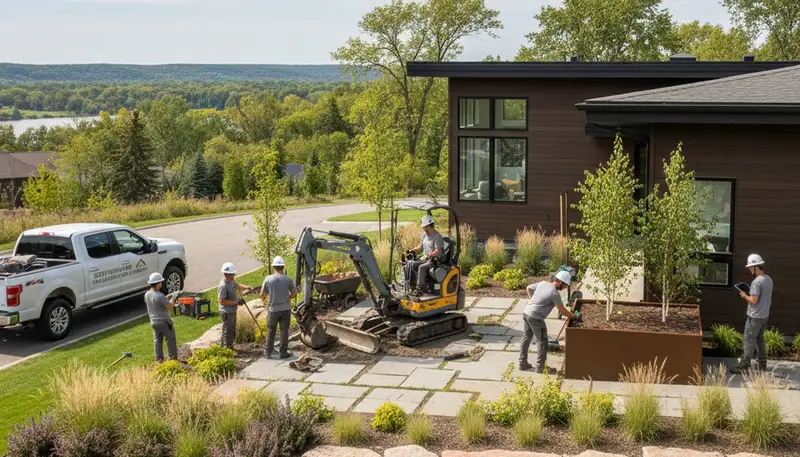Minneapolis, MN landscaping team providing professional lawn care and yard maintenance services