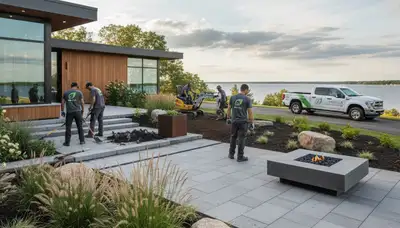 Landscaping crew provides lawn care and yard maintenance in Minneapolis, MN