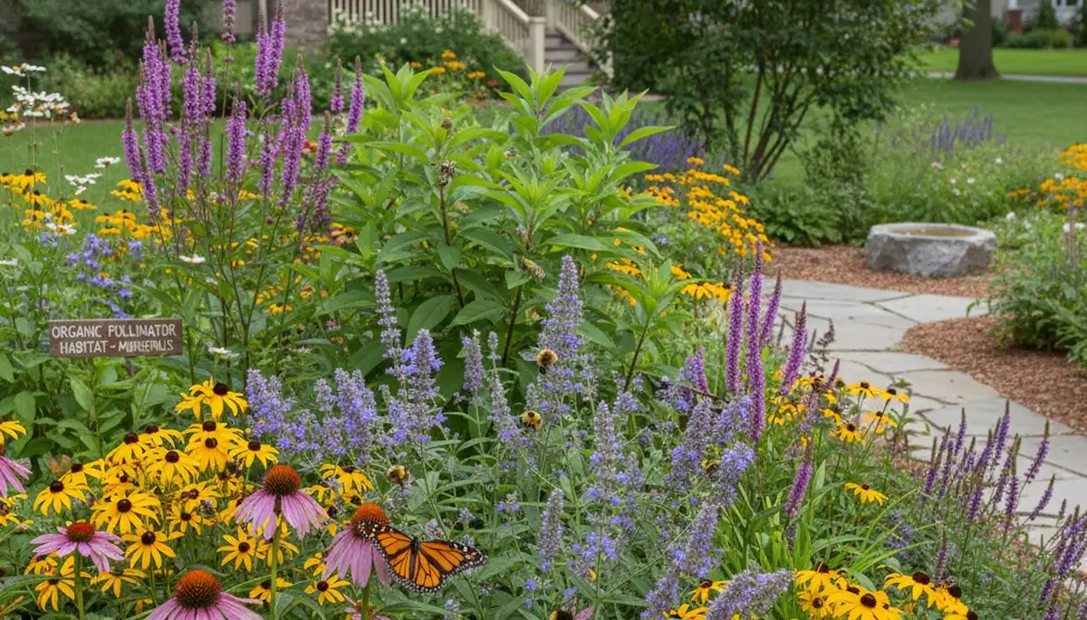 Organic native pollinator garden with bee-friendly plants by Chop Chop Landscaping in Minneapolis, MN