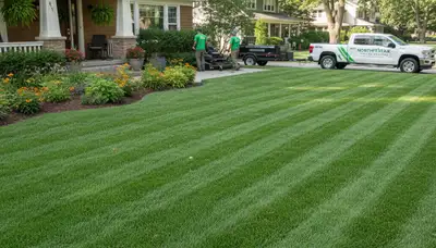 Lush green lawn with sharp edges at a Minneapolis home, showcasing expert lawn maintenance services
