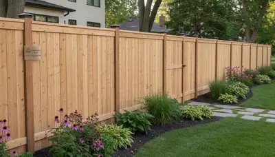 White privacy fence installation by Chop Chop Landscaping in Minneapolis, MN showcasing professional craftsmanship